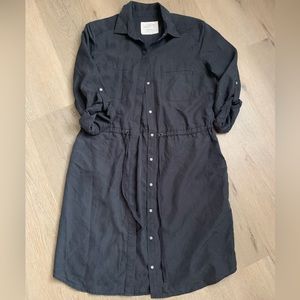 faux suede button up dress